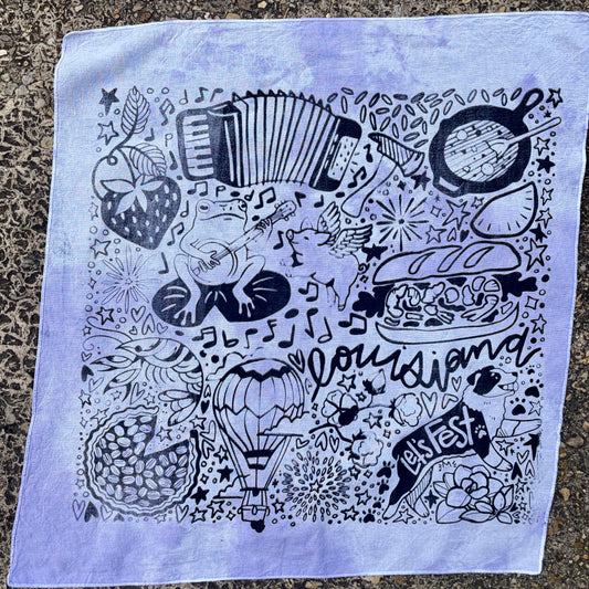One of a Kind Lavender Tie Dye Bandana #1
