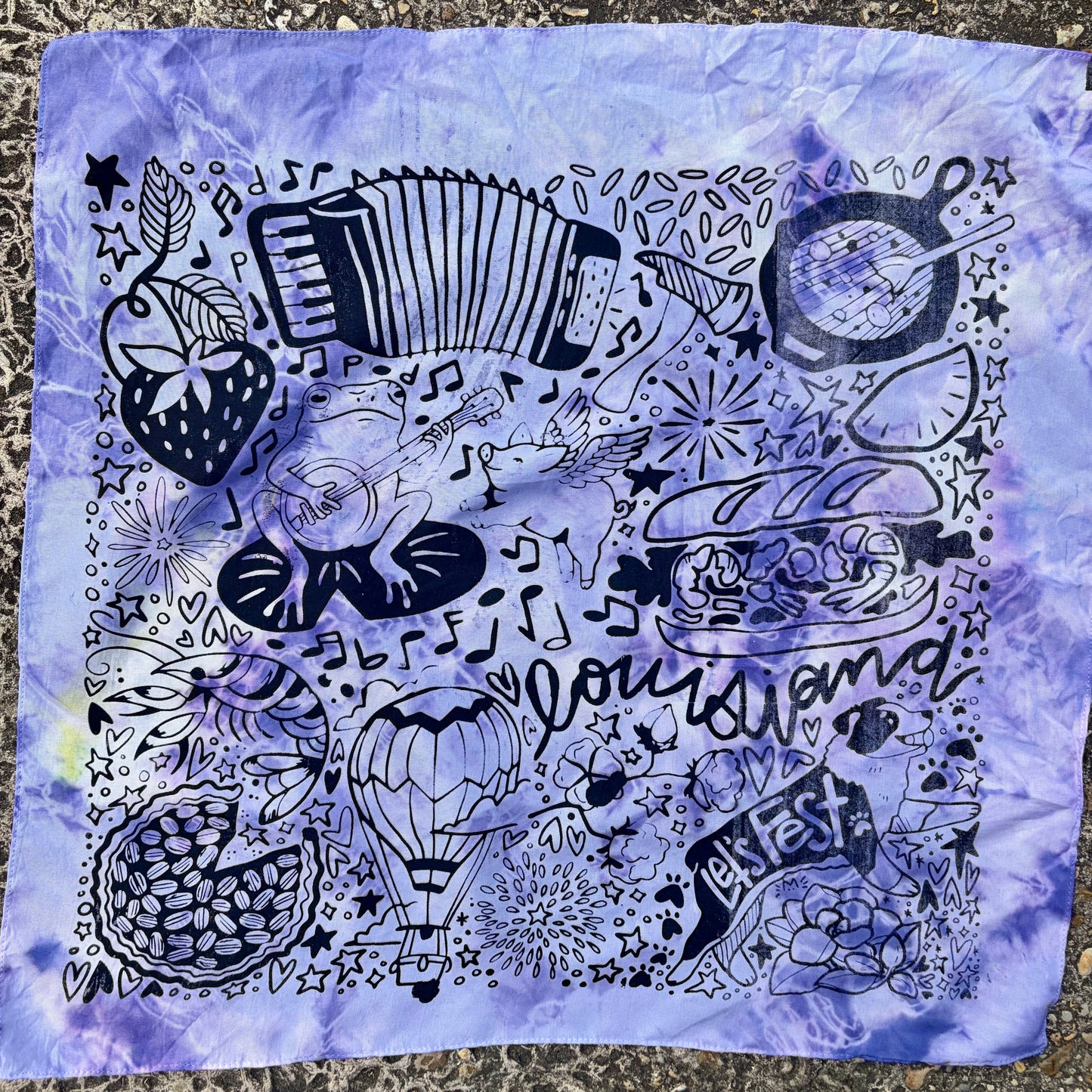 One of a Kind Lavender Tie Dye Bandana #2