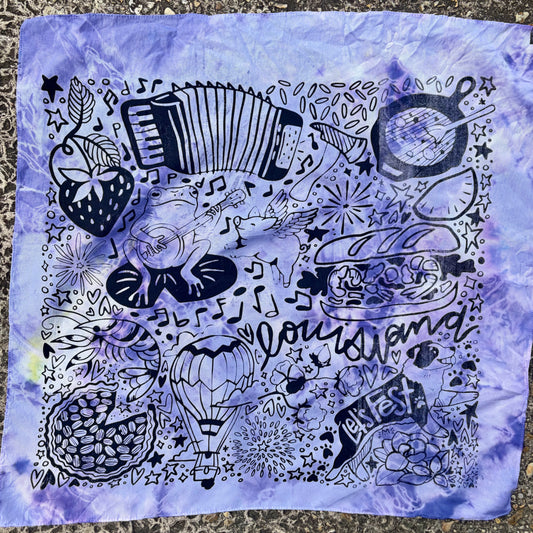 One of a Kind Lavender Tie Dye Bandana #2