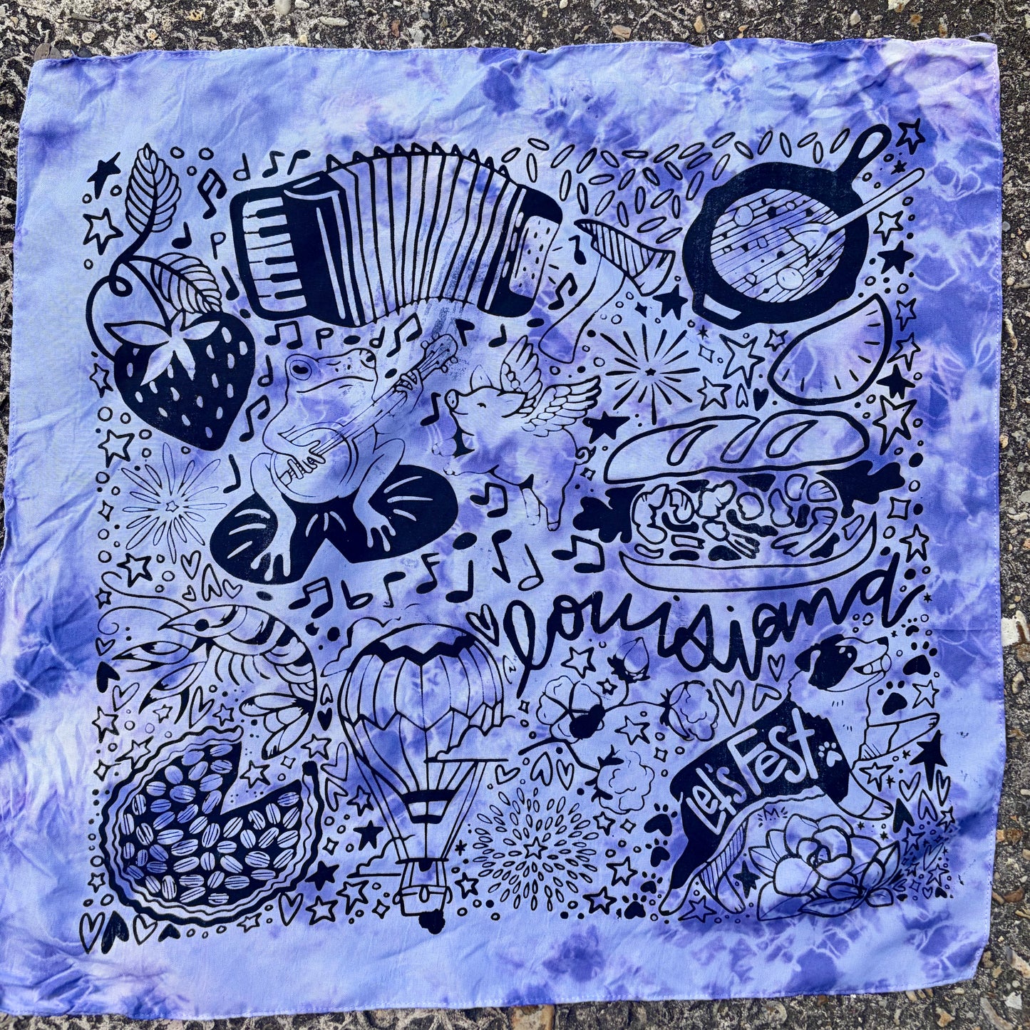 One of a Kind Lavender Tie Dye Bandana #3