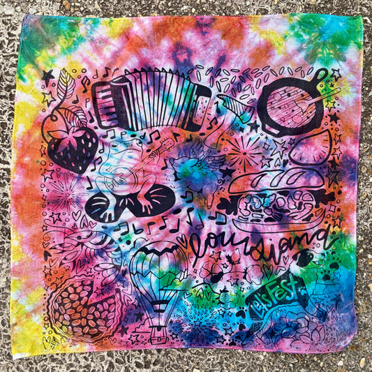 One of a Kind Rainbow Tie Dye Bandana #3