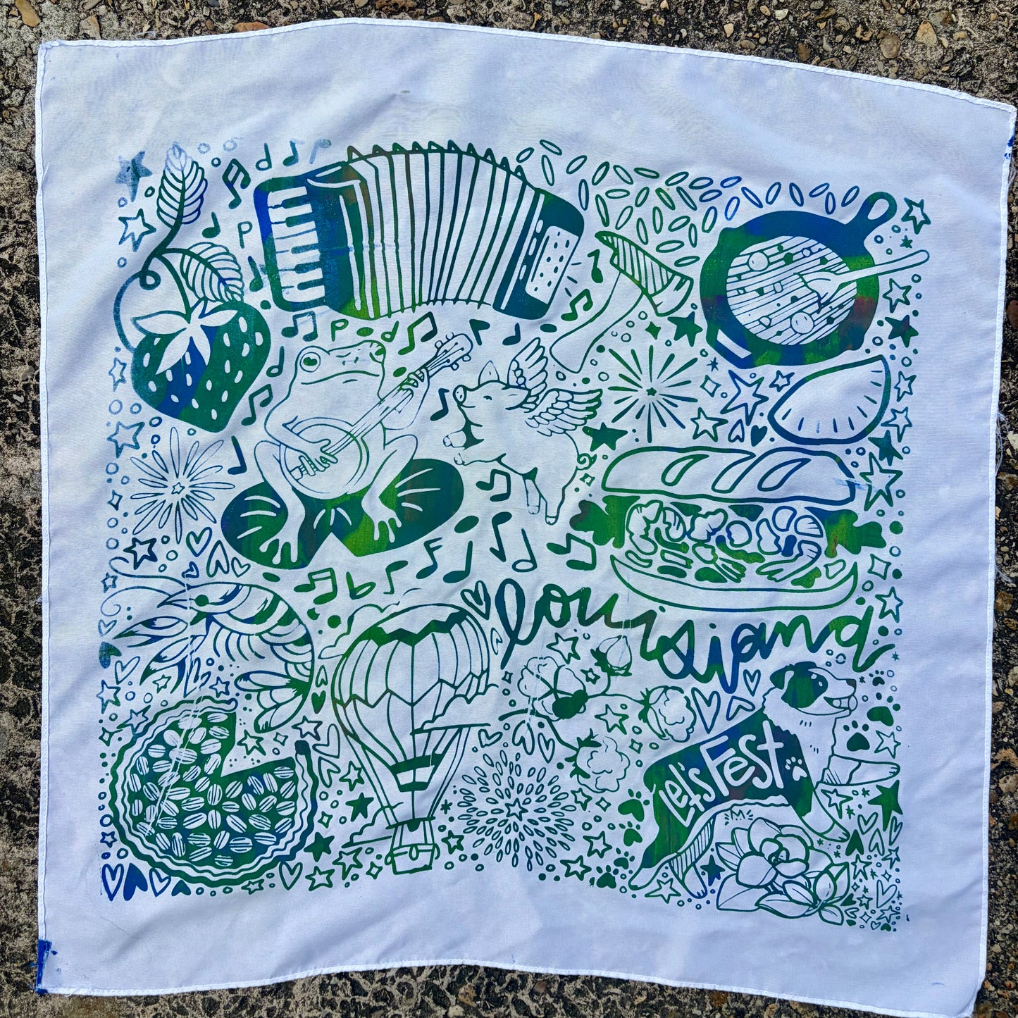 One of a Kind Rainbow Printed Bandana #2