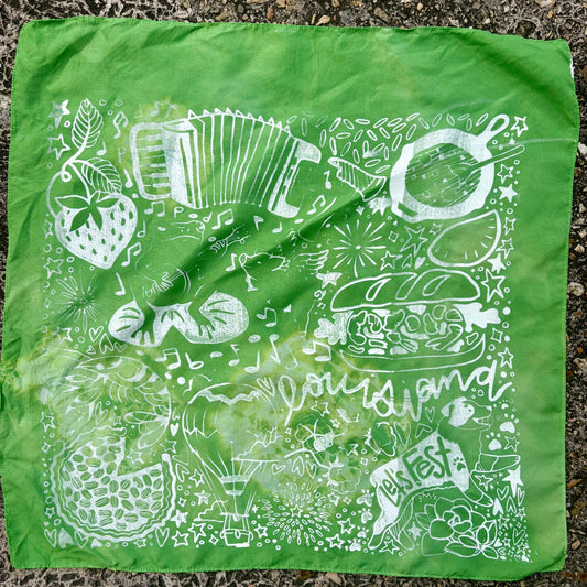 One of a Kind Green Tie Dye Bandana