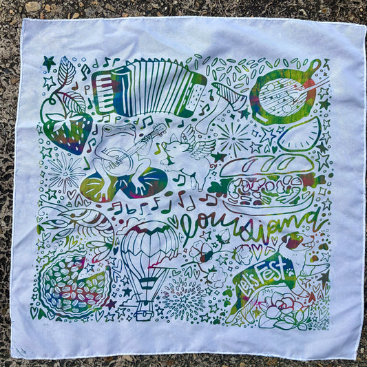 One of a Kind Rainbow Printed Bandana #3