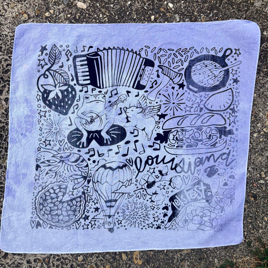 One of a Kind Lavender Tie Dye Bandana #4