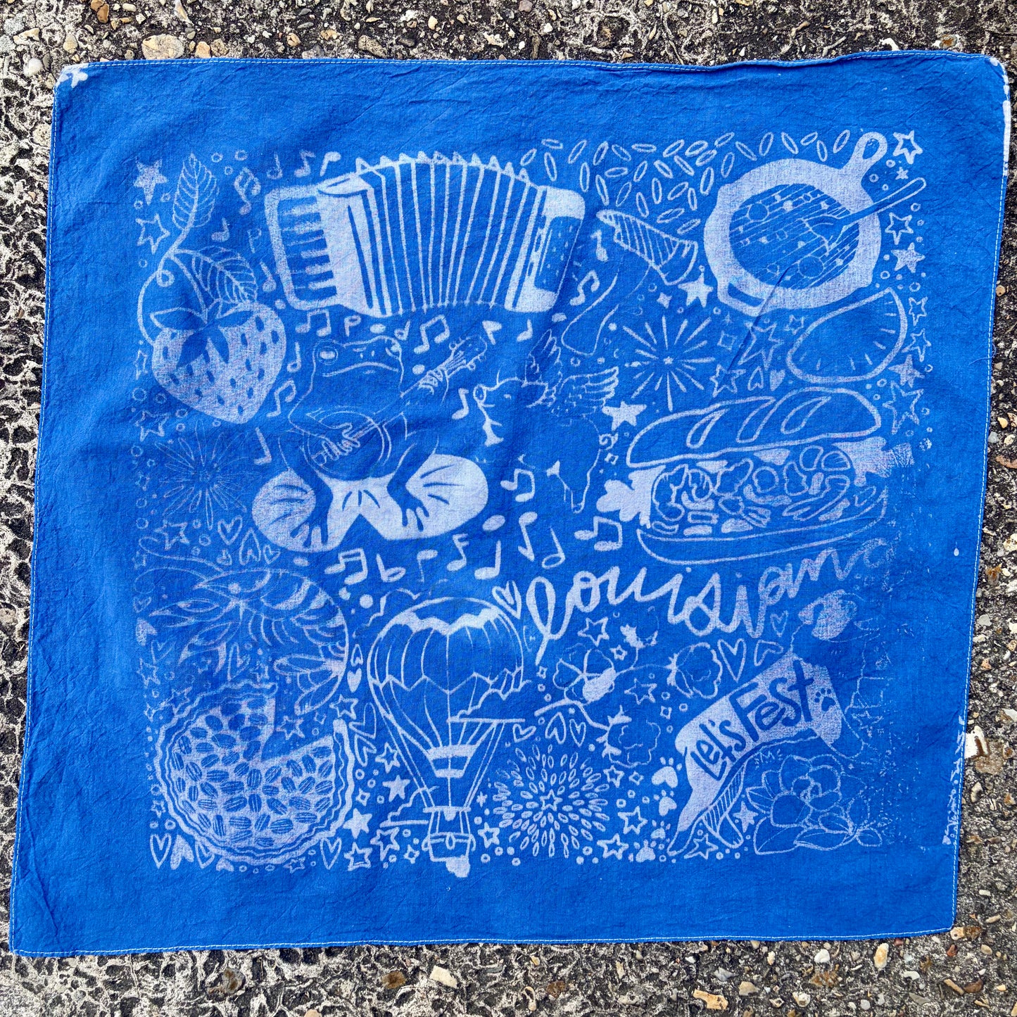 One of a Kind Blue Bleach Bandana #3