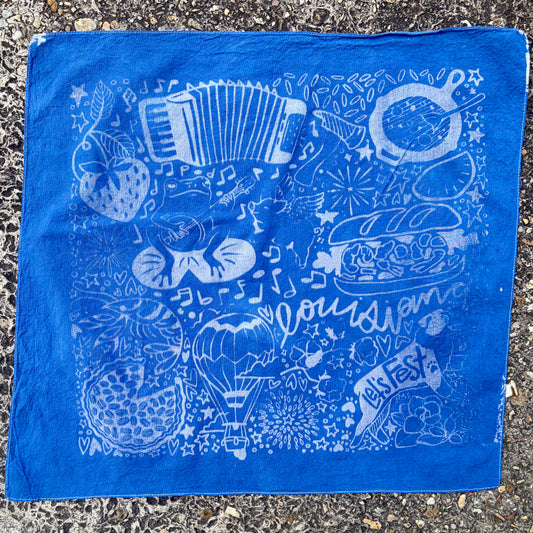 One of a Kind Blue Bleach Bandana #3