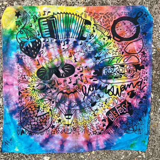 One of a Kind Rainbow Tie Dye Bandana #4