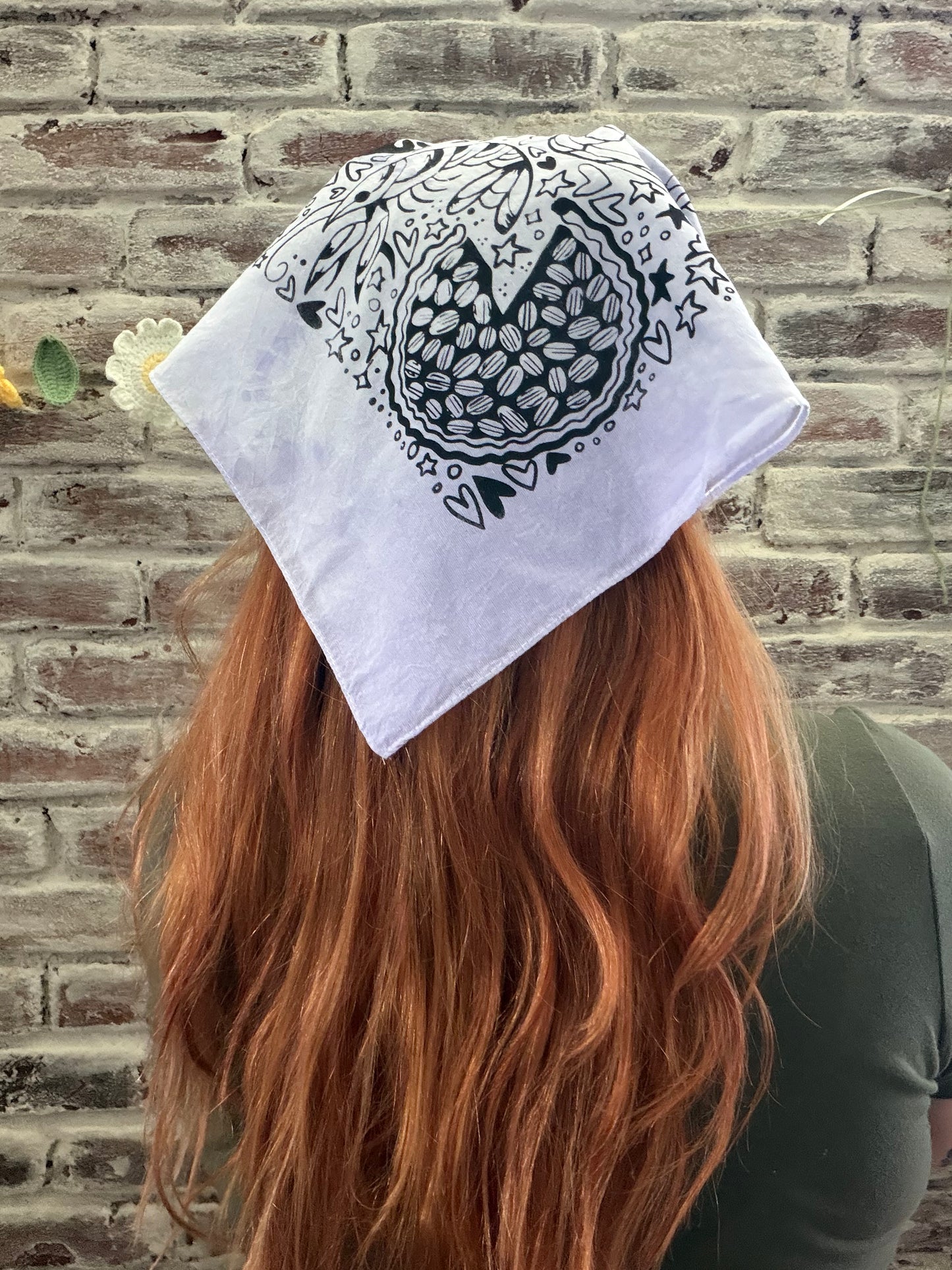 One of a Kind Blue Bleached Bandana #1