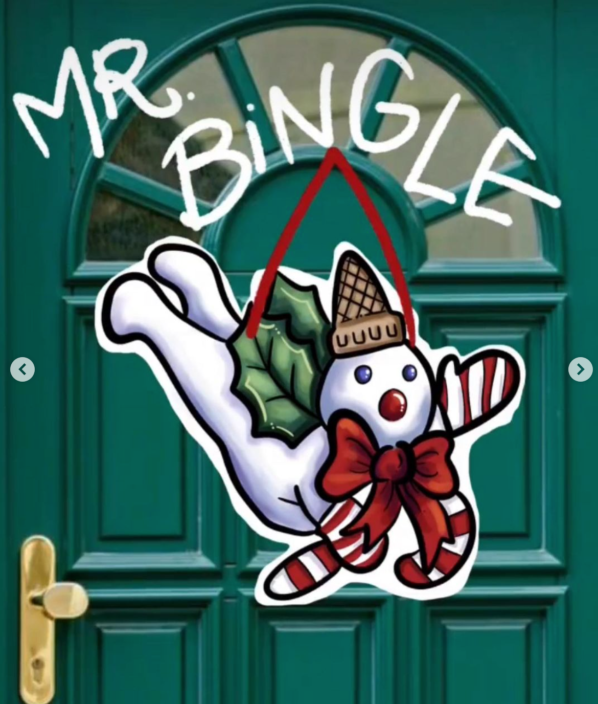 Flying Mr. Bingle Christmas Door Hanger – Art By Madicat