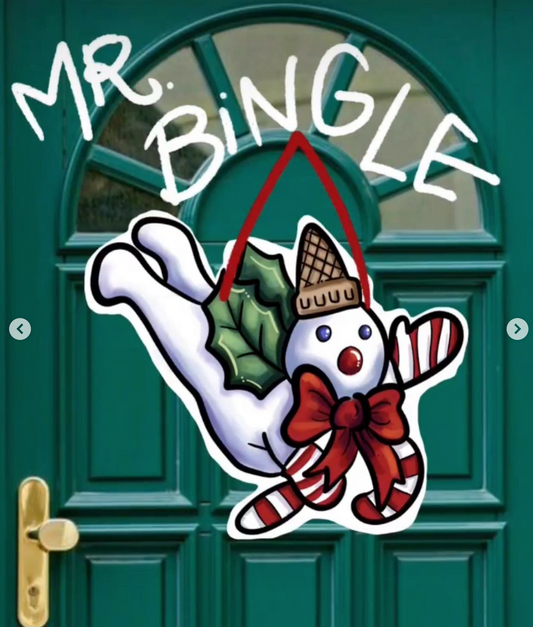 Flying Mr. Bingle Christmas Door Hanger