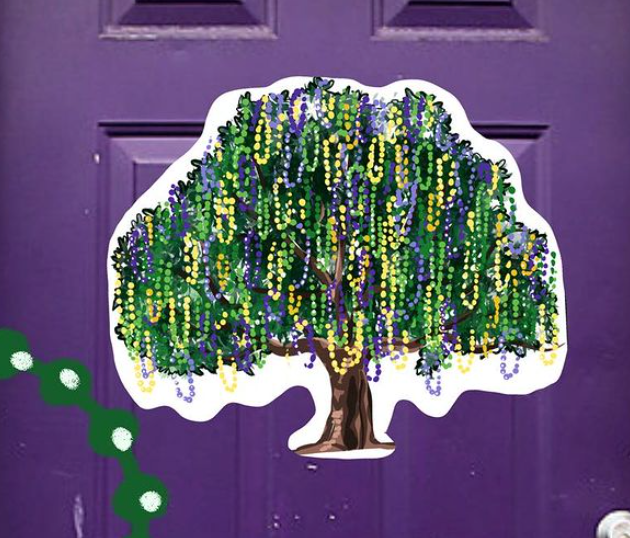 Mardi Gras Bead Tree Door Hanger