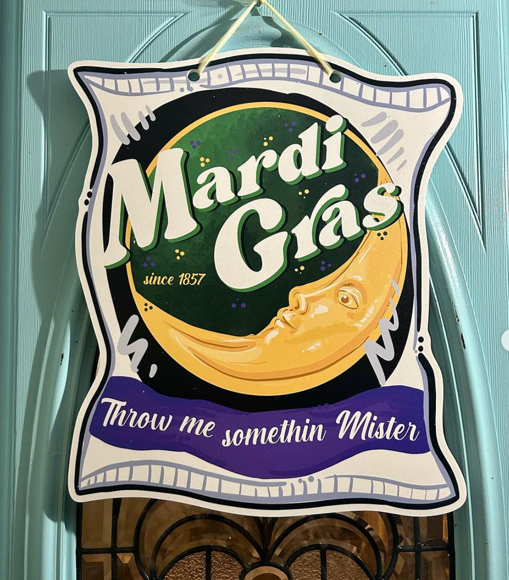 Mardi Gras Moonpie Doorhanger