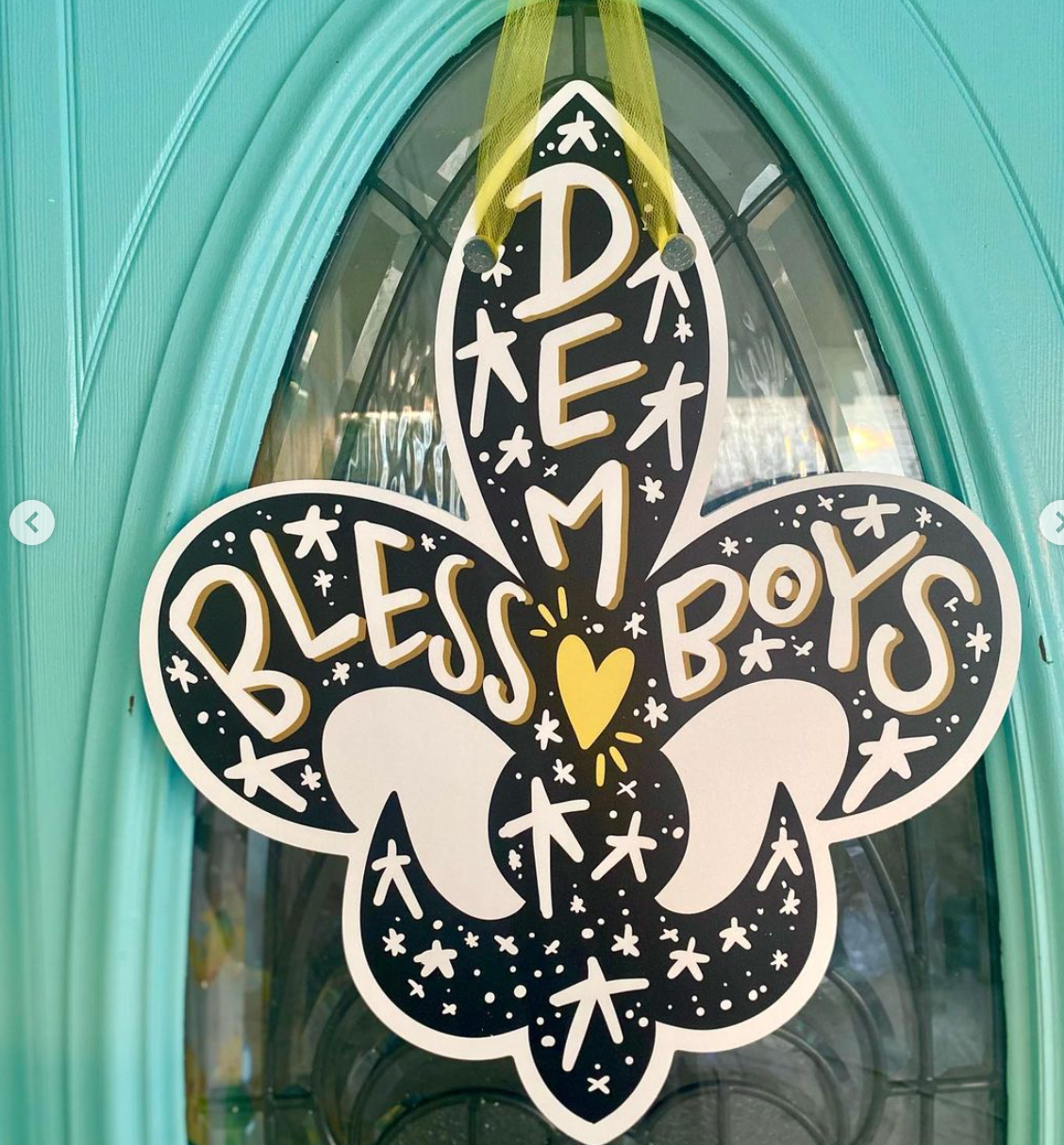 Bless Dem Boys Saints Fleur De Lis Door Hanger