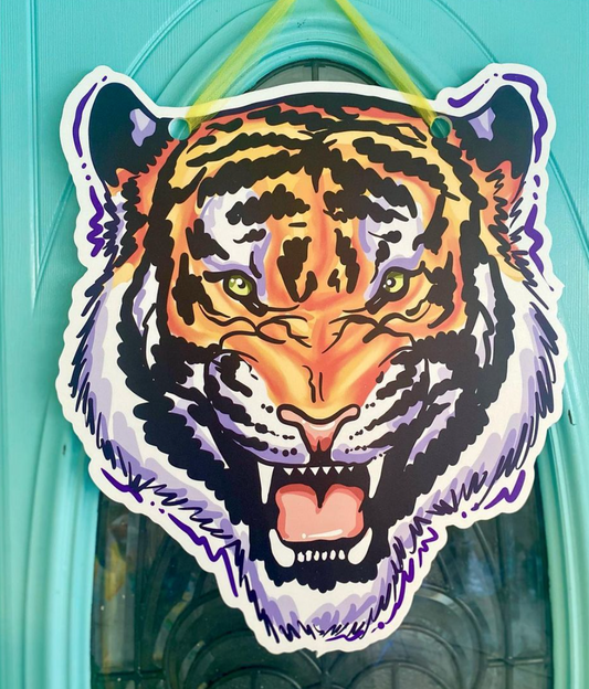 Tiger Head LSU Door Hanger