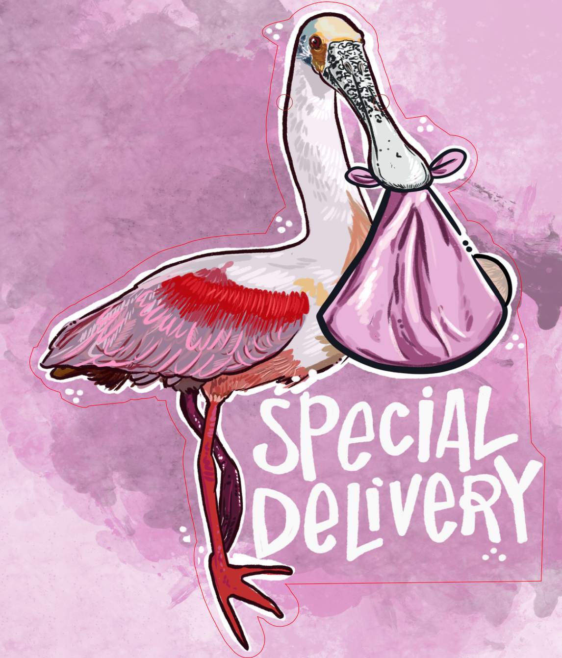 Special Delivery Baby Expecting Stork Heron Door Hanger