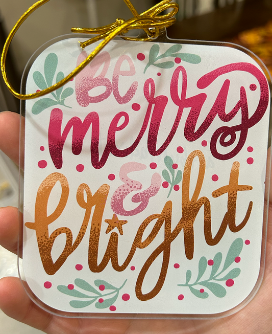 Merry & Bright Acrylic Ornament