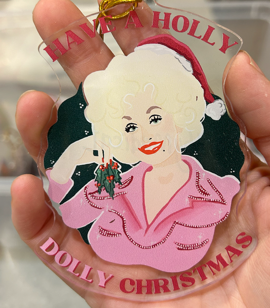 Holly Dolly Acrylic Ornament