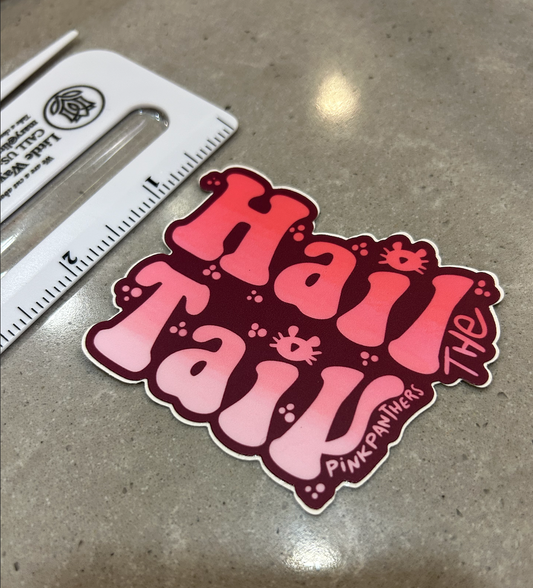 MCA Hail the Tail Mount Carmel Pink Panther Vinyl Sticker