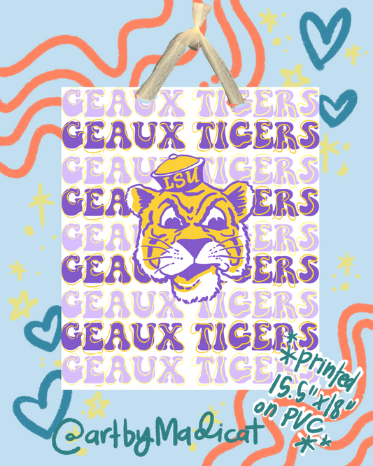 Geaux Tigers Retro Door Hanger